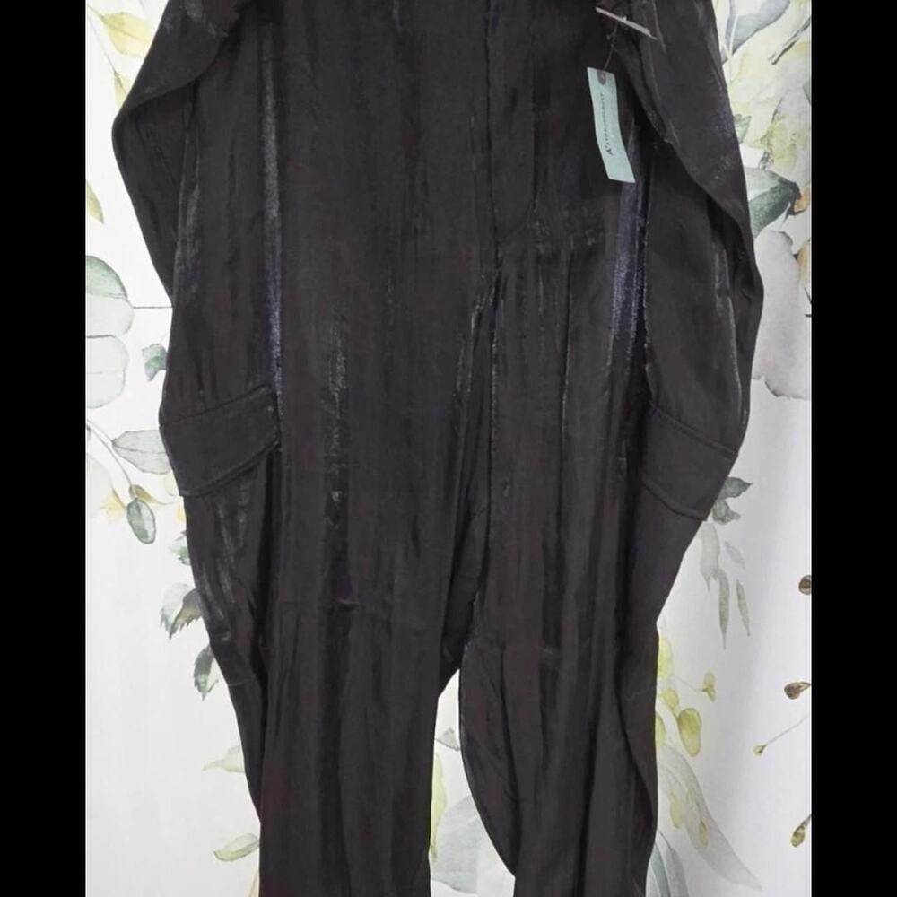 NEW Anthropologie Satin Sheen Dark Green Joggers in size 3X